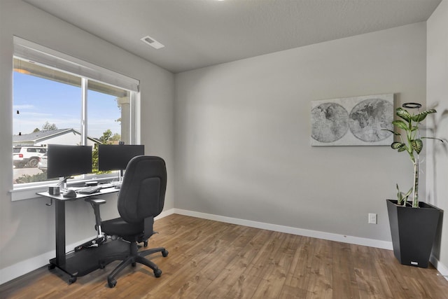 1105 S Oswald St, Spokane, WA 99224 - office area with wood finished floors and baseboards