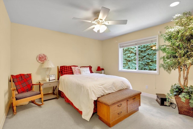 2205 S Conklin Rd, Spokane Valley, WA 99037 - bedroom featuring light carpet, baseboards, and ceiling fan