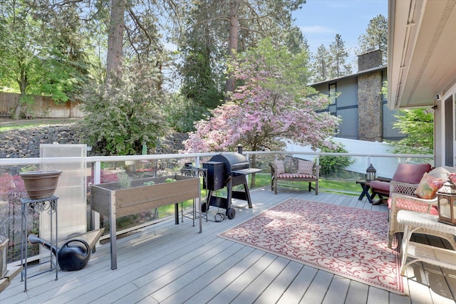 2205 S Conklin Rd, Spokane Valley, WA 99037 - wooden terrace featuring a grill