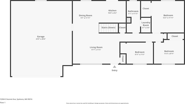 13304 E Desmet Ave, Spokane Valley, WA 99216 - room layout