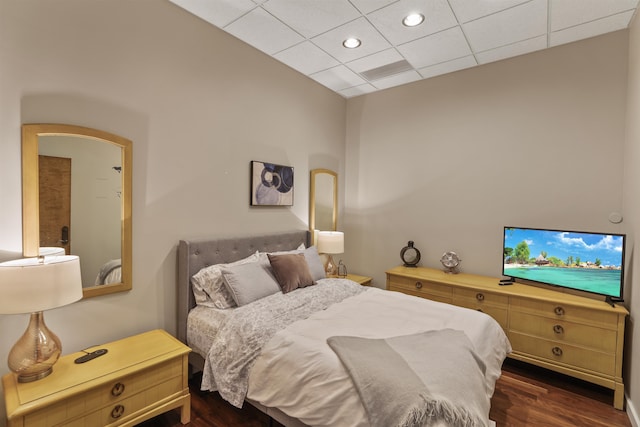423 W 1st Ave Unit 110, Spokane, WA 99201 - bedroom with dark wood-type flooring and recessed lighting