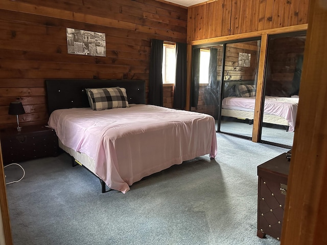 2267 Hawks Rd, Colville, WA 99114 - bedroom with carpet flooring and wooden walls