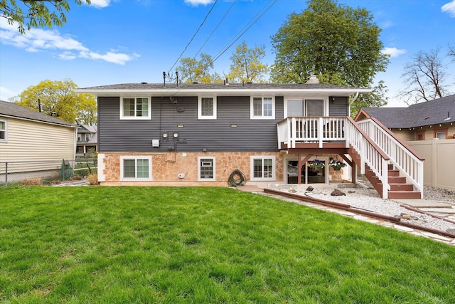 423 W Providence Ave, Spokane, WA 99205 - back of property with a wooden deck and stairs