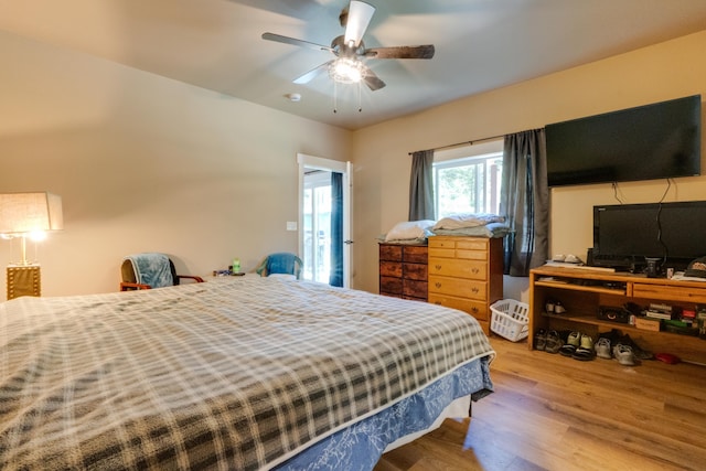 33319 N Conklin Rd, Elk, WA 99009 - bedroom with wood finished floors and a ceiling fan