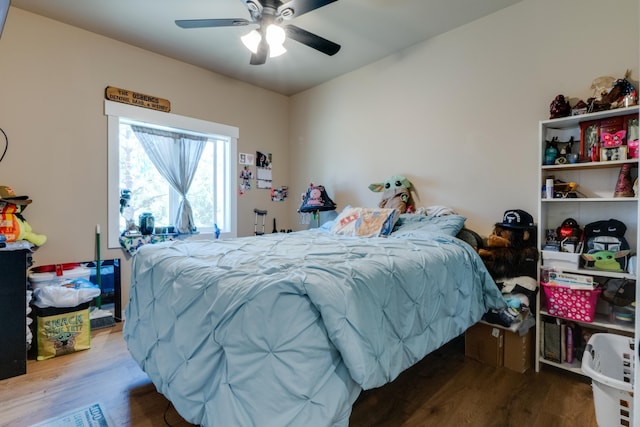 33319 N Conklin Rd, Elk, WA 99009 - bedroom featuring wood finished floors and a ceiling fan