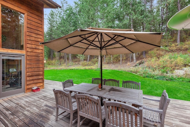 5999 E Roger Dr, Post Falls, ID 83854 - deck with outdoor dining space and a lawn