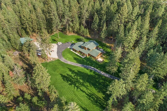 5999 E Roger Dr, Post Falls, ID 83854 - aerial view of property and surrounding area with a heavily wooded area