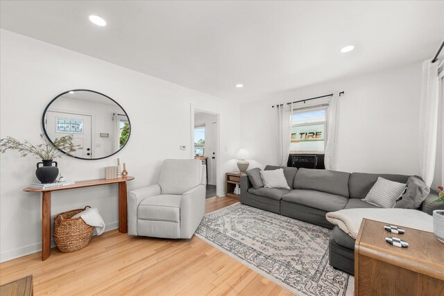 524 E Garland Ave, Spokane, WA 99207 - living area with wood finished floors and recessed lighting