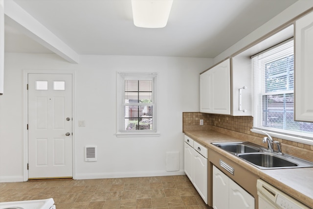 5824 N Washington St, Spokane, WA 99205 - kitchen with white dishwasher, a sink, plenty of natural light, and white cabinets