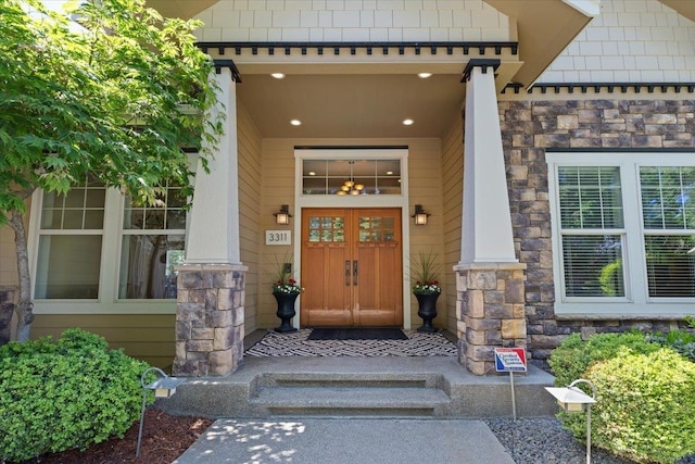3311 E Chisholm Ln, Spokane, WA 99223 - property entrance with stone siding