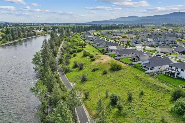 19661 E Riverwalk Ave, Liberty Lake, WA 99016 - aerial view of residential area with a water and mountain view