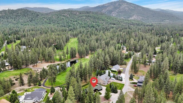 252 N Eagle Dr, Chewelah, WA 99109 - aerial overview of property's location featuring a forest and a mountain backdrop