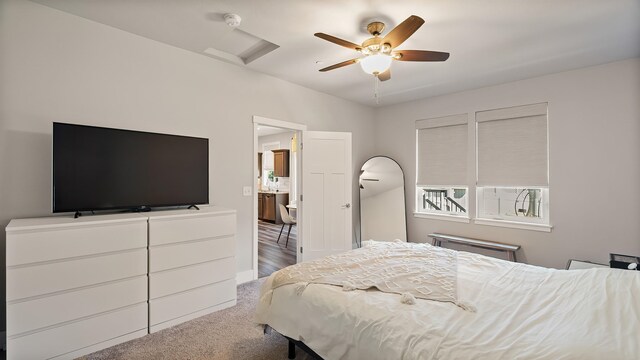 4011 S University Ct, Spokane Valley, WA 99206 - carpeted bedroom featuring attic access and ceiling fan
