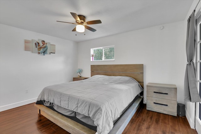 4606 S Grove Rd, Spokane, WA 99224 - bedroom featuring wood finished floors, baseboards, and ceiling fan