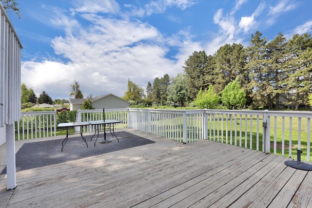 4606 S Grove Rd, Spokane, WA 99224 - deck featuring outdoor dining space and a lawn