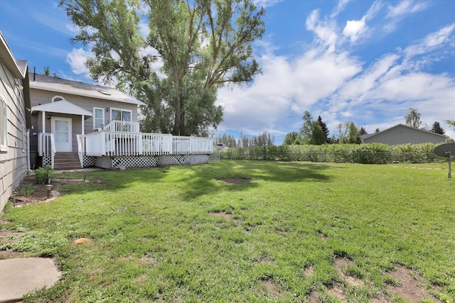 4606 S Grove Rd, Spokane, WA 99224 - view of grassy yard with a wooden deck