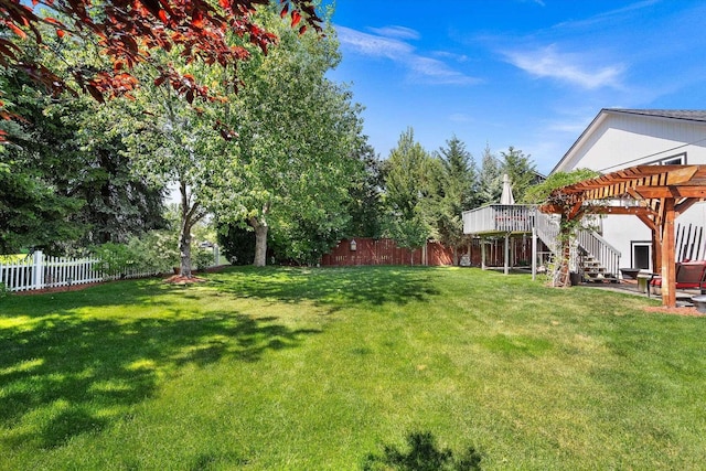 1725 N Mcmillan Ln, Spokane Valley, WA 99016 - view of yard featuring a pergola and stairs