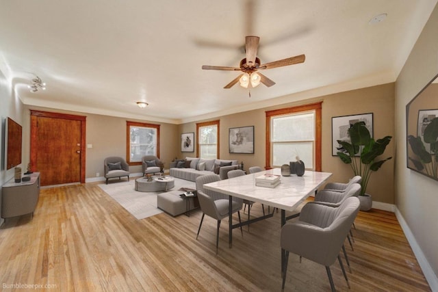 18 N 7th St, Cheney, WA 99004 - living area with light wood finished floors, baseboards, and a ceiling fan