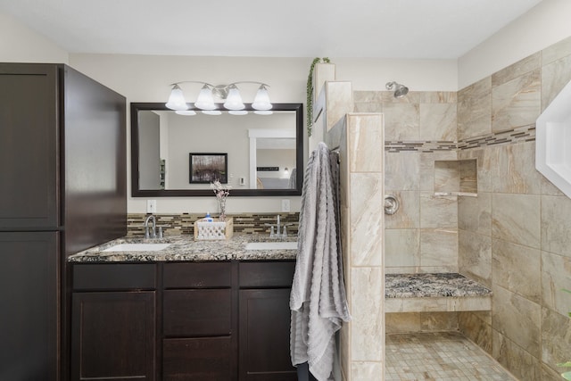 12621 N E Newman Lake Dr, Newman Lake, WA 99025 - full bathroom featuring tiled shower and double vanity