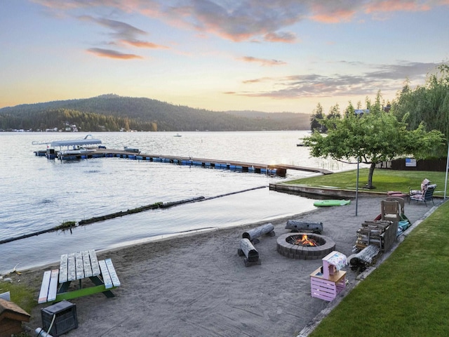 12621 N E Newman Lake Dr, Newman Lake, WA 99025 - water view featuring an outdoor fire pit
