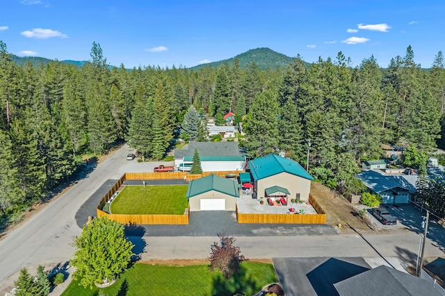 40217 Gail Rd, Loon Lake, WA 99148 - bird's eye view of a heavily wooded area and a mountain backdrop