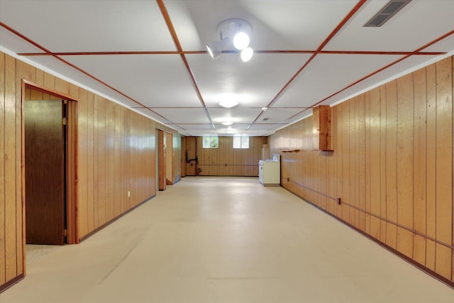 2651 E 35th Ave, Spokane, WA 99223 - below grade area with wood walls and washer / clothes dryer