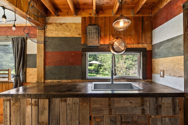 1100 Graham Rd, Cusick, WA 99119 - kitchen featuring dark countertops and a sink