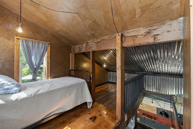 1100 Graham Rd, Cusick, WA 99119 - bedroom featuring lofted ceiling and wood finished floors