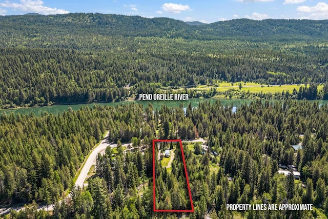 1100 Graham Rd, Cusick, WA 99119 - view of property location with a forest, mountains, and property parcel outlined