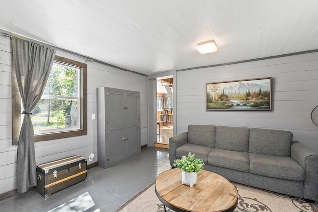 1100 Graham Rd, Cusick, WA 99119 - living room with wooden walls and concrete floors