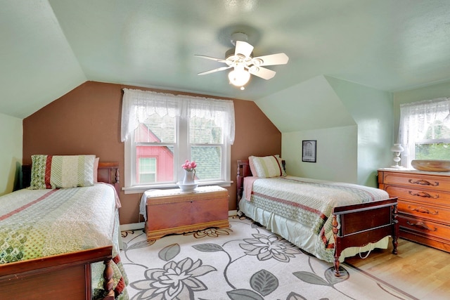 1211 W 17th Ave, Spokane, WA 99203 - bedroom with vaulted ceiling, ceiling fan, and baseboards