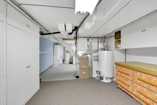 1211 W 17th Ave, Spokane, WA 99203 - finished below grade area with gas water heater, carpet, and a water softener system