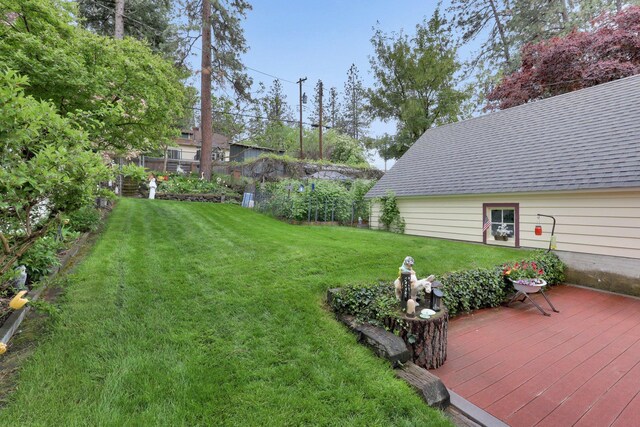 1211 W 17th Ave, Spokane, WA 99203 - view of grassy yard featuring a deck