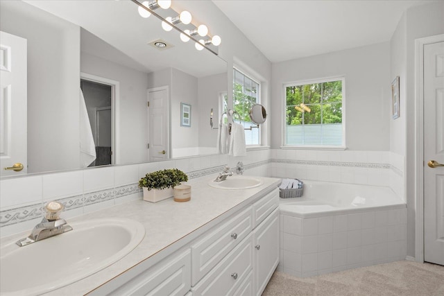 6730 S Moran View St, Spokane, WA 99224 - bathroom with double vanity and a garden tub
