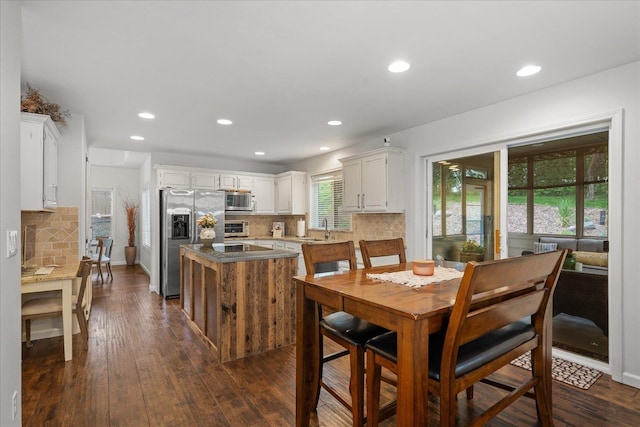 6730 S Moran View St, Spokane, WA 99224 - dining area featuring dark wood finished floors and recessed lighting