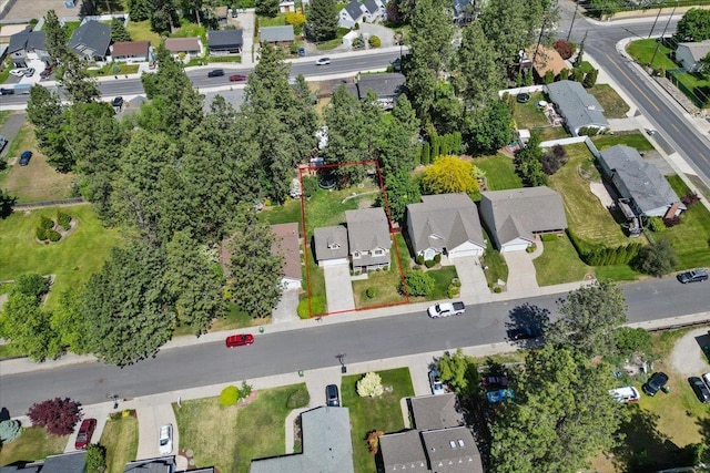 4227 E 38th Ave, Spokane, WA 99223 - aerial view of property's location featuring nearby suburban area and property parcel outlined