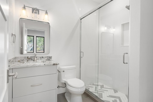 13858 N Boulder Park Ln, Spokane, WA 99208 - full bathroom with toilet, vanity, and a shower stall