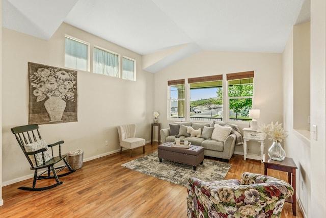 13202 N Addison St, Spokane, WA 99208 - living area with wood finished floors, vaulted ceiling, and baseboards