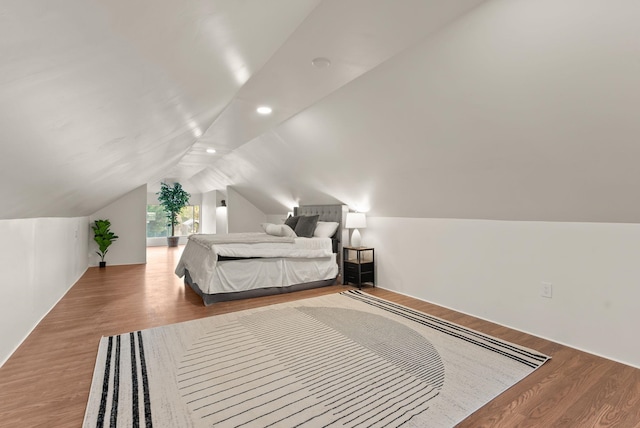2018 E 6th Ave, Spokane, WA 99202 - bedroom with wood finished floors, lofted ceiling, and recessed lighting