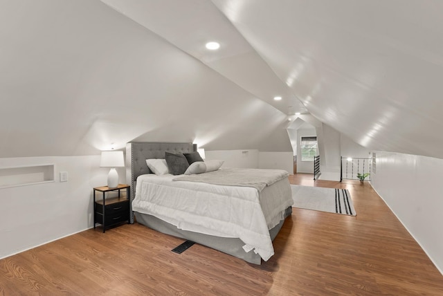 2018 E 6th Ave, Spokane, WA 99202 - bedroom featuring lofted ceiling and wood finished floors