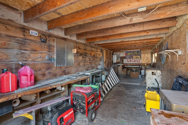 1306 Peachcrest Rd, Kettle Falls, WA 99141 - misc room featuring a workshop area and concrete flooring