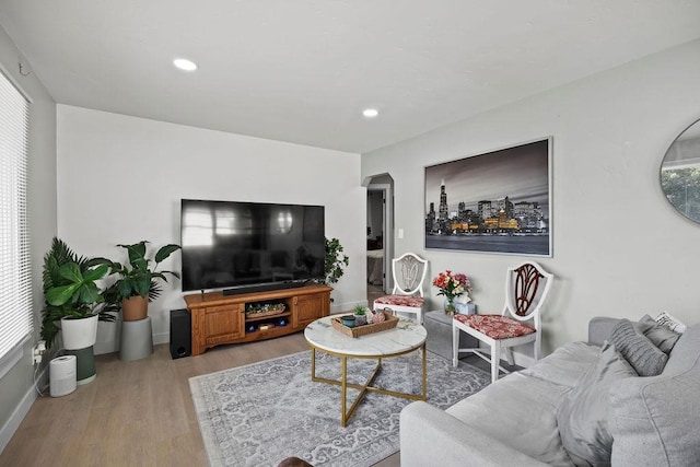 811 E Dalke Ave, Spokane, WA 99208 - living area with light wood-style flooring, baseboards, and recessed lighting