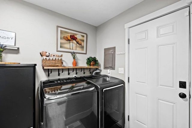 811 E Dalke Ave, Spokane, WA 99208 - laundry room featuring electric panel and washer and dryer