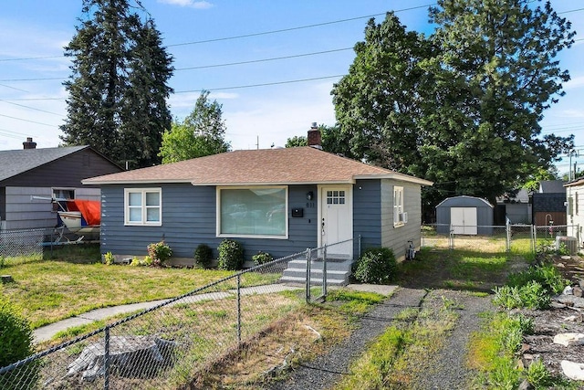 811 E Dalke Ave, Spokane, WA 99208 - view of front of property featuring a fenced backyard, a chimney, and roof with shingles