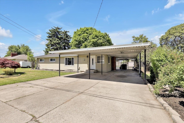 9715 E Nora Ave, Spokane Valley, WA 99206 - ranch-style home with a front lawn, driveway, and a carport