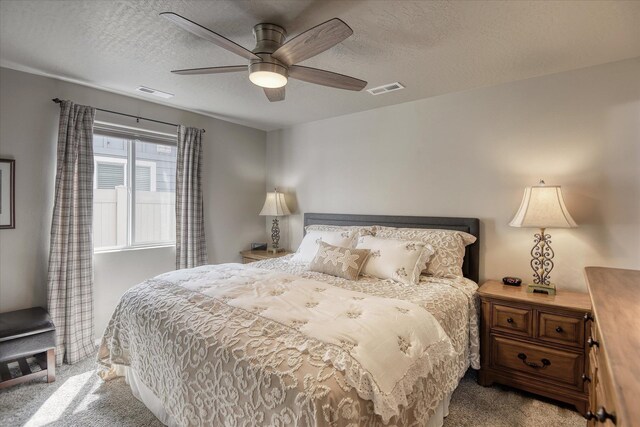 8202 W Quaking Rd, Spokane, WA 99224 - carpeted bedroom with a textured ceiling and ceiling fan