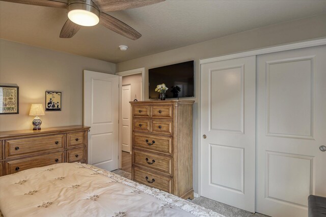 8202 W Quaking Rd, Spokane, WA 99224 - bedroom with a closet, ceiling fan, and carpet