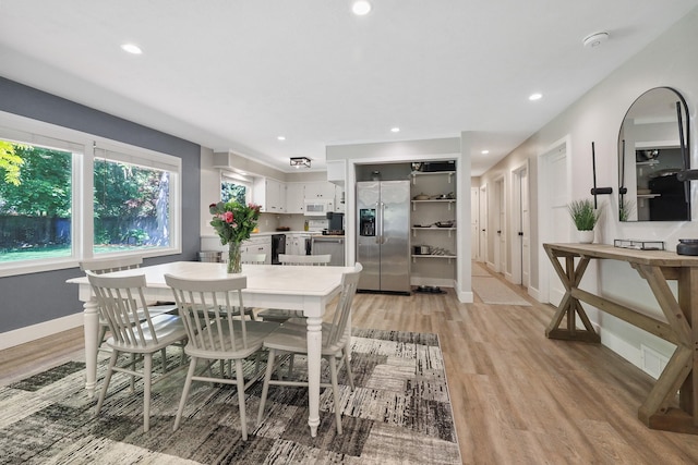 1919 E 59th Ave, Spokane, WA 99223 - dining area with light wood-style floors, recessed lighting, and baseboards