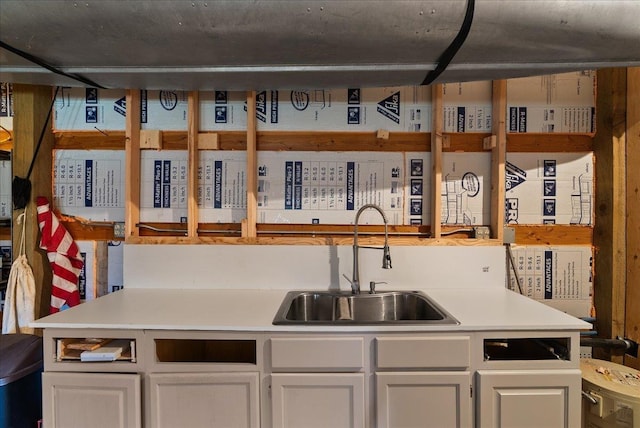 5 Crestview Rd, Kettle Falls, WA 99141 - kitchen featuring a sink, white cabinets, and light countertops