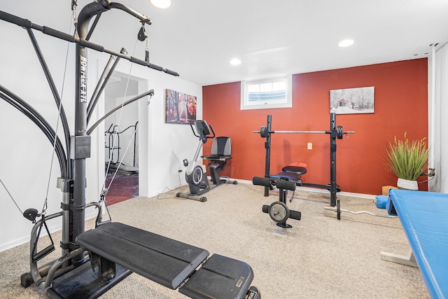 202 W Columbia Ave, Spokane, WA 99205 - exercise room with recessed lighting, carpet floors, and baseboards